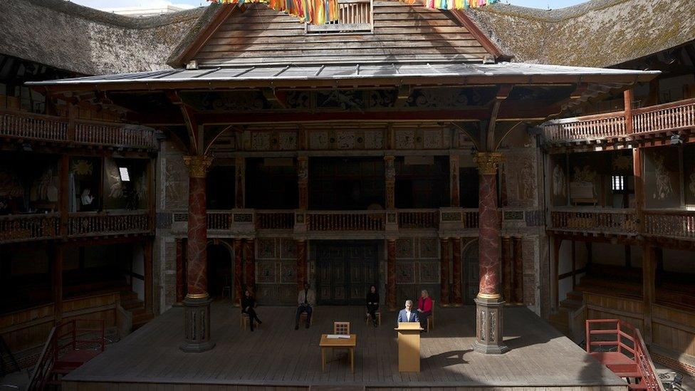 Newly elected for a second term Mayor of London Sadiq Khan during his signing in ceremony at Shakespeare's Globe Theatre