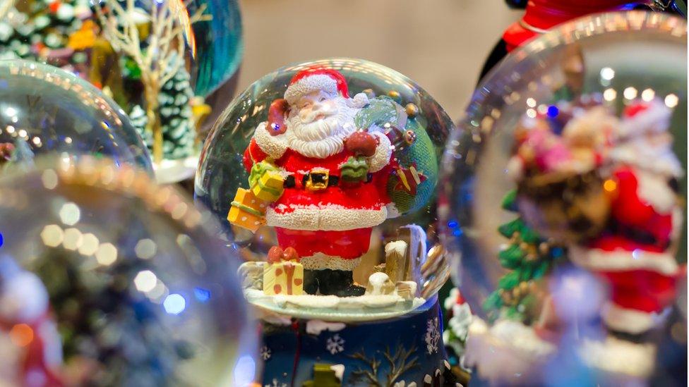 Santa snow globes