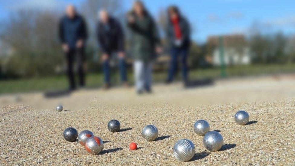 People playing boules