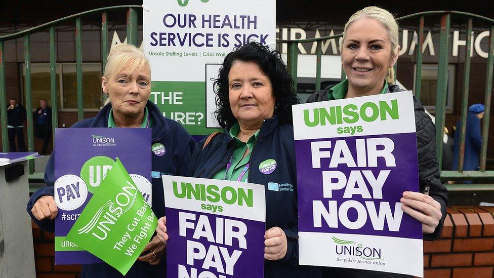 Unison workers strike in Belfast