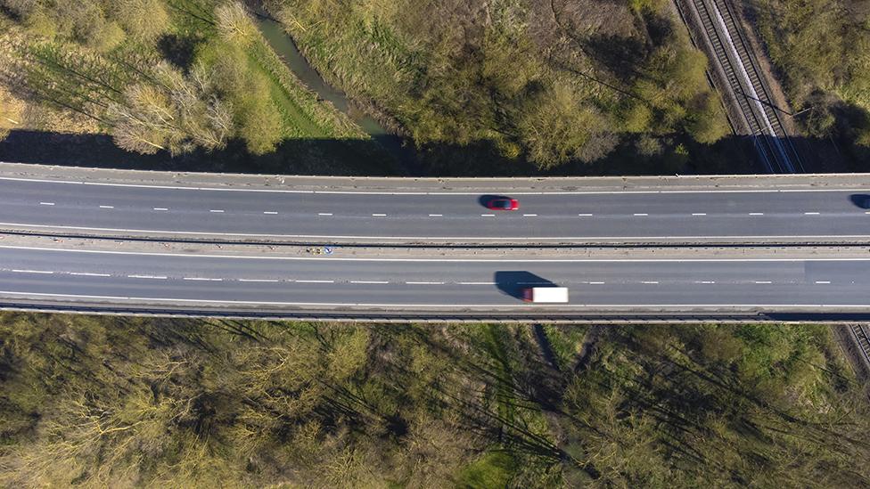 The A14 at Stowmarket