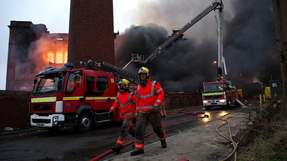 Firefighters at Maple Mill fire