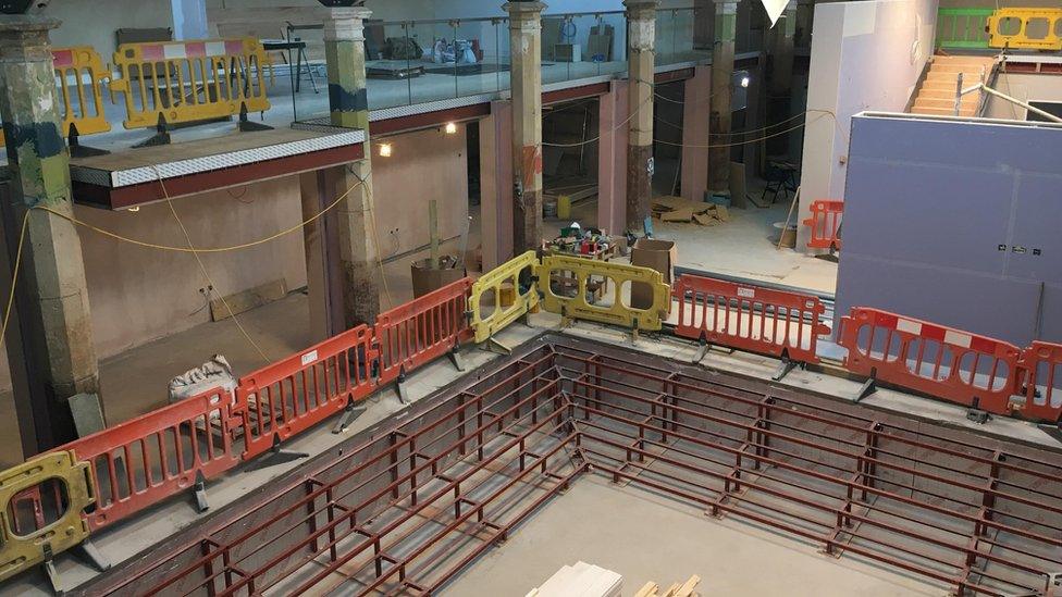 Refurbishment work in Holyhead Market Hall