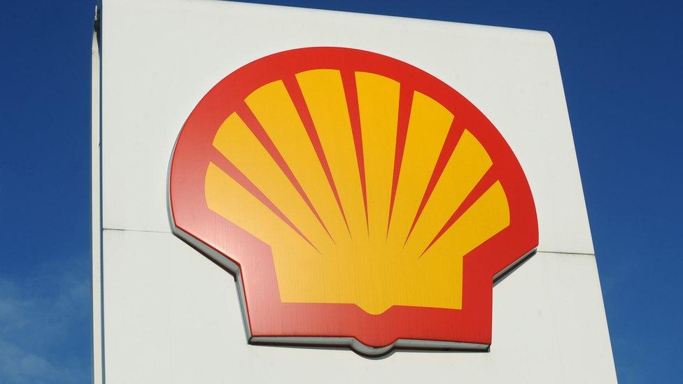 Shell petrol station sign