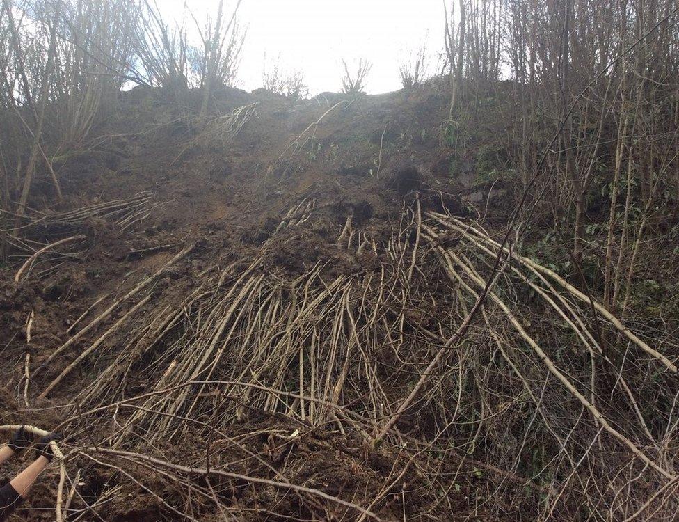 Landslip at Wadhurst