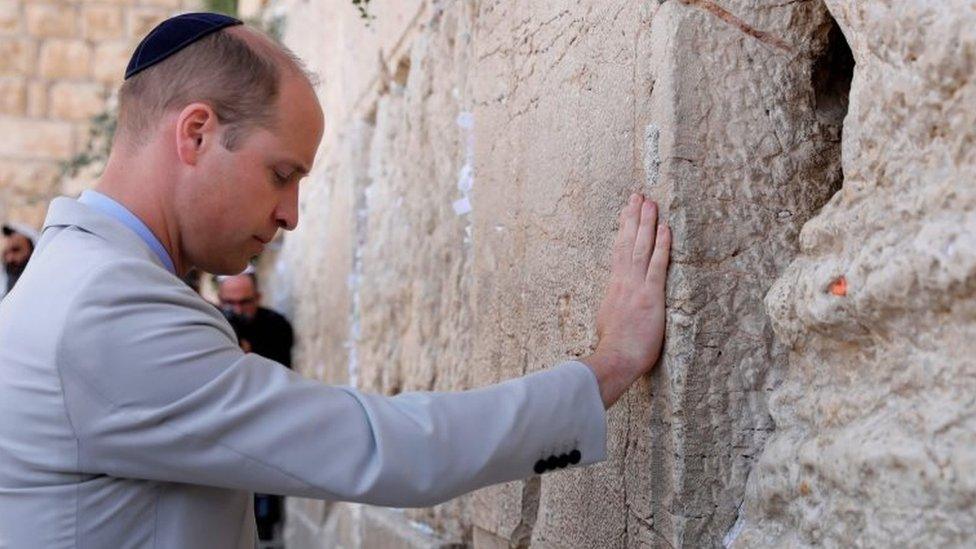 The Duke of Cambridge at Jerusalem's Western Wall