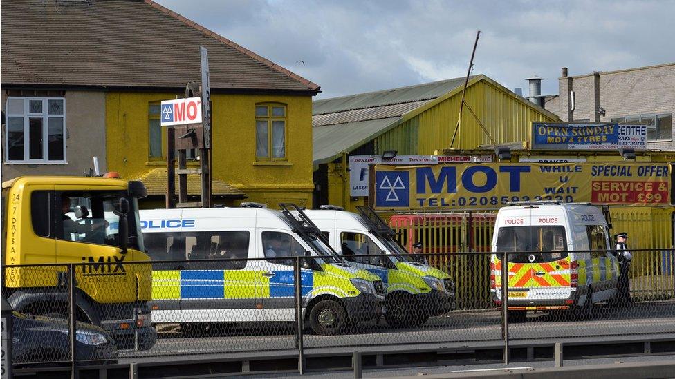 Police carried out raids in east London