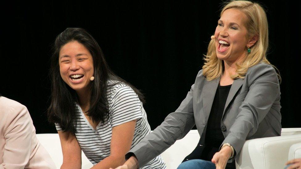 Jessica Livingston (right) of Y Combinator