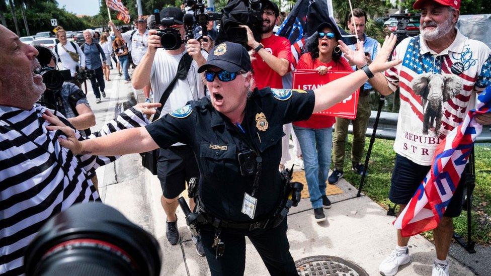 Protestors in Florida as Trump indicted