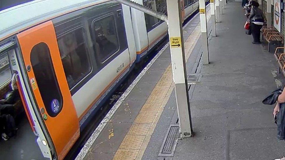 London Overground with doors open