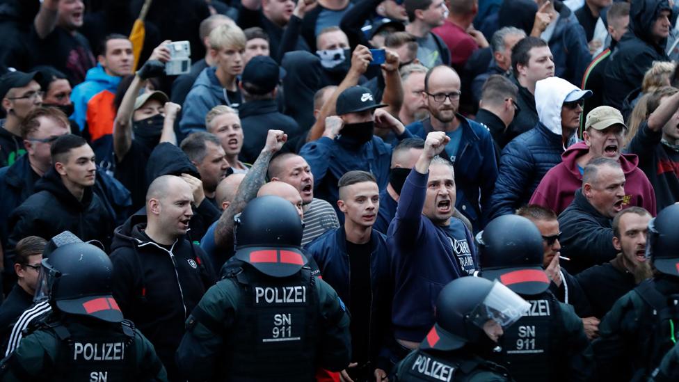 Far-right protest in Chemnitz, 27 Aug 18