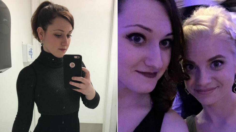 Gwen post-transition (left) and with her girlfriend Becky