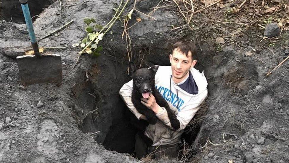 Christian Latcham with a dog