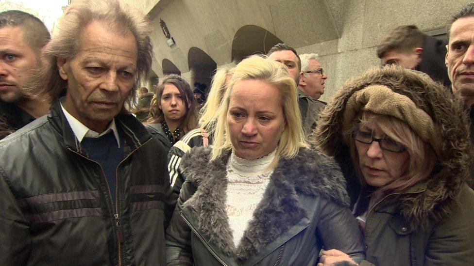 The boys' parents. From left Ian Rice, Sarah Baker, and Tracy Blackwell