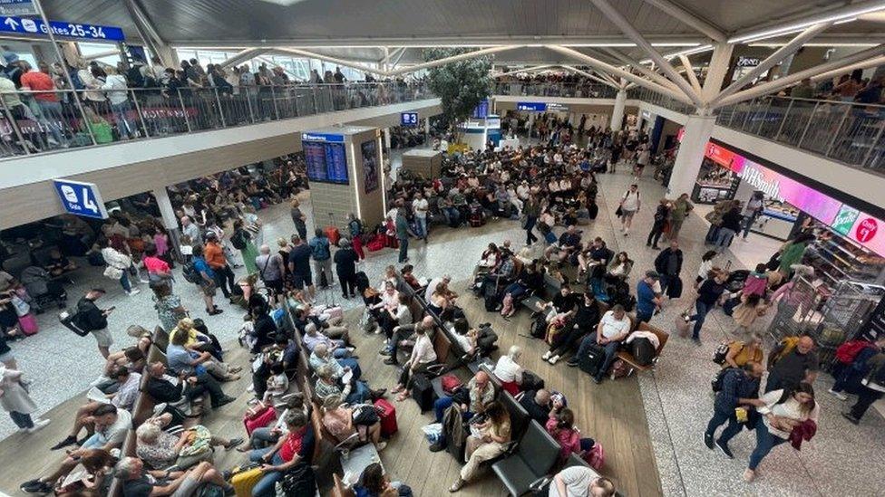 Crowds in Bristol airport