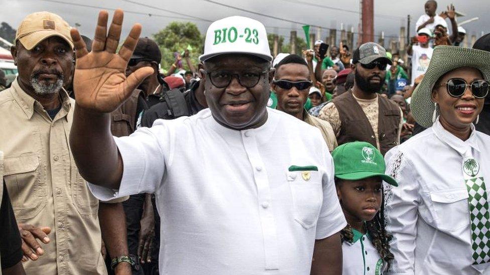 Julius Maada Bio on the campaign trail