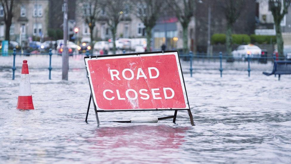 road closed due to flooding