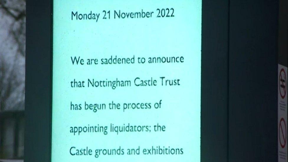 Notice at castle