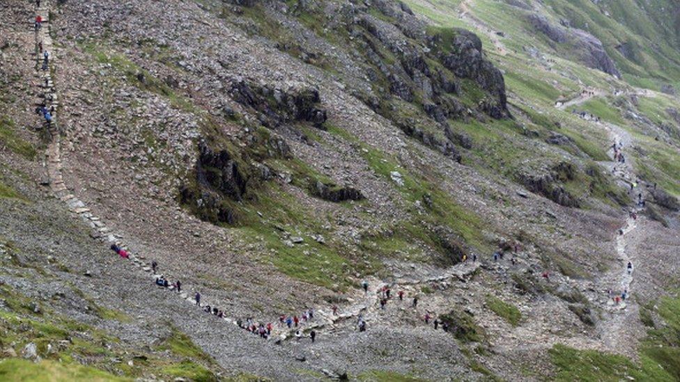 Walkers on Snowdon