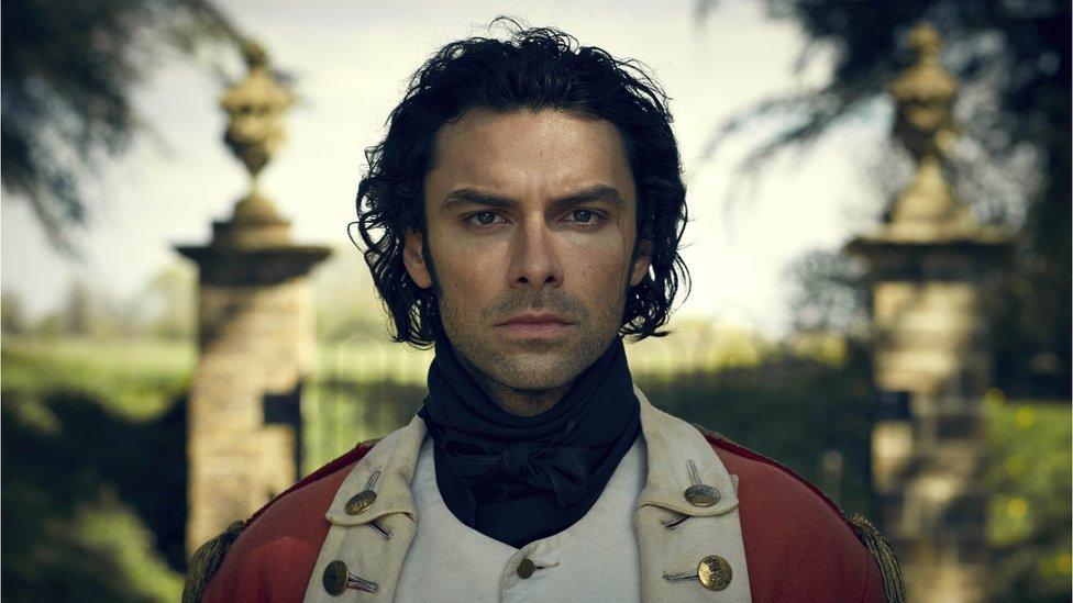 Aidan Turner in character as Ross Poldark