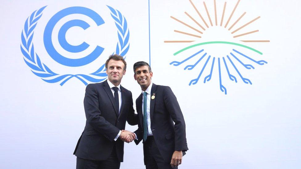 French President Emmanuel Macron and UK Prime Minister Rishi Sunak