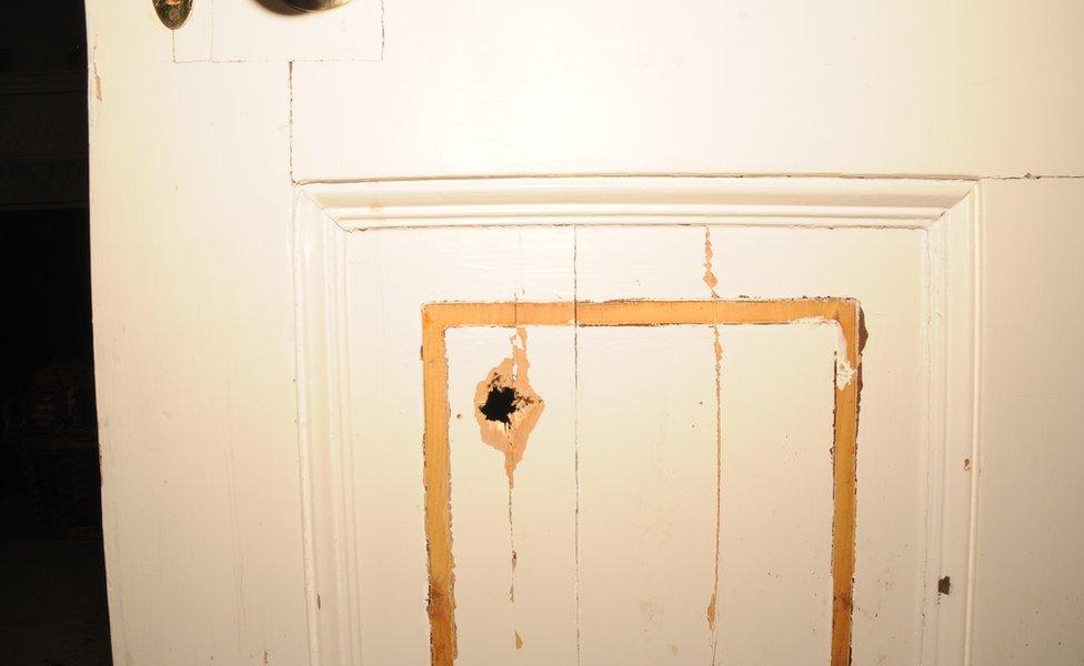 Sible Hedingham gunshot hole