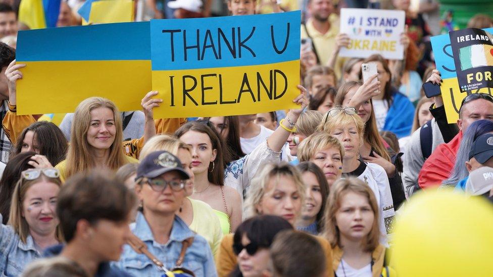 Ukrainians marching in Dublin