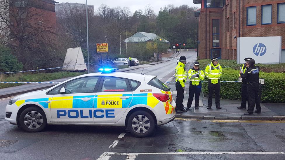 Police car at scene