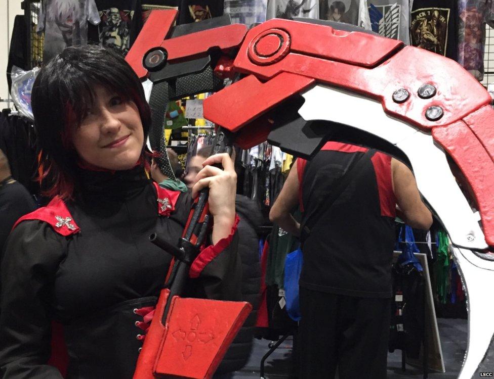 A fan dressed as Ruby Rose