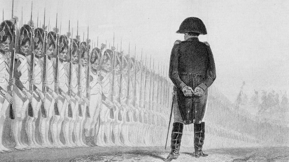 Napoleon inspecting his troops