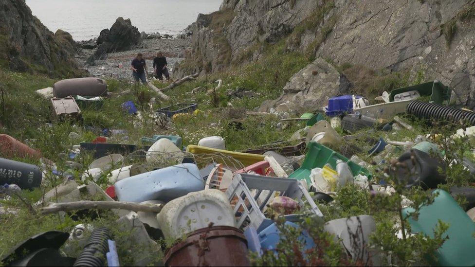 Litter on beach