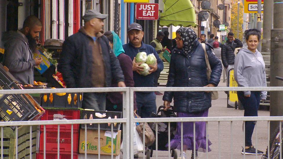 Crowd of shoppers