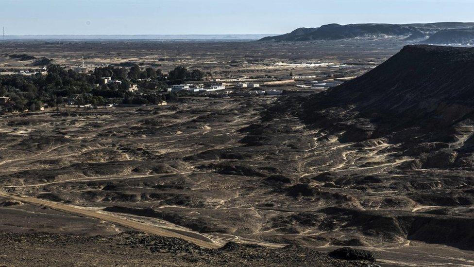 A picture taken on December 24, 2016, shows a partial view of the town of el-Bawity, Bahariya Oasis, some 300 kilometres (186 miles) south west of Cairo.