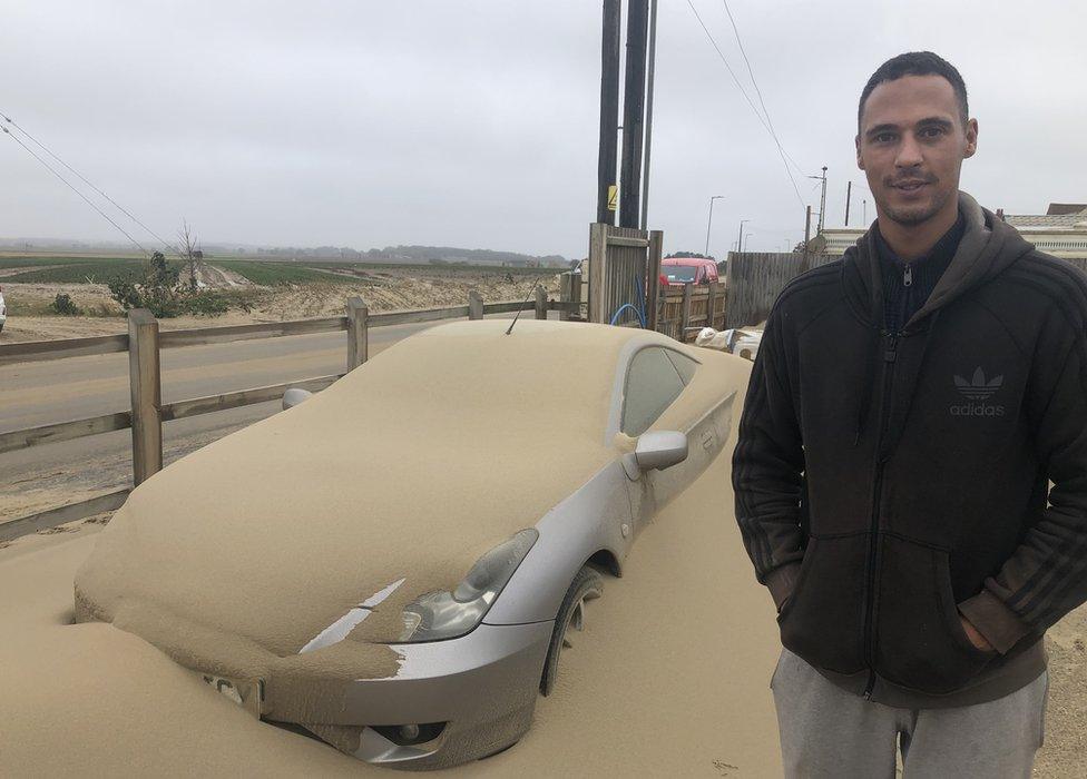 Sand storm at Walcott, Norfolk