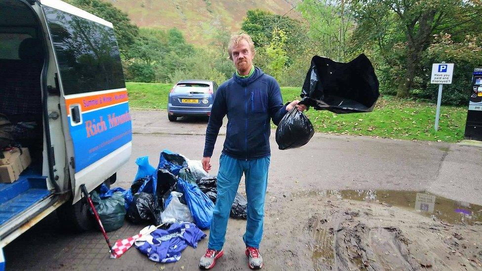 Rich Payne with bag of chewing gum