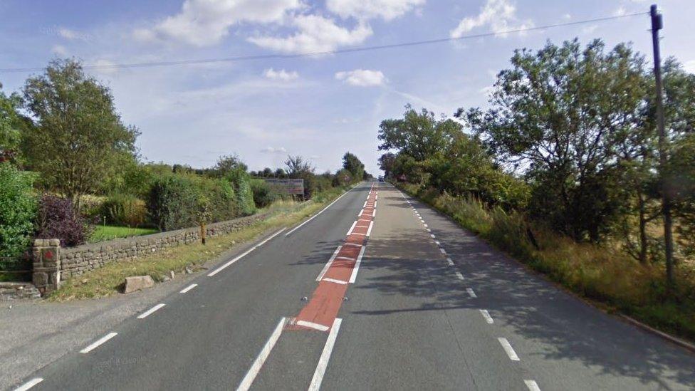 View of the A66 site of the crash