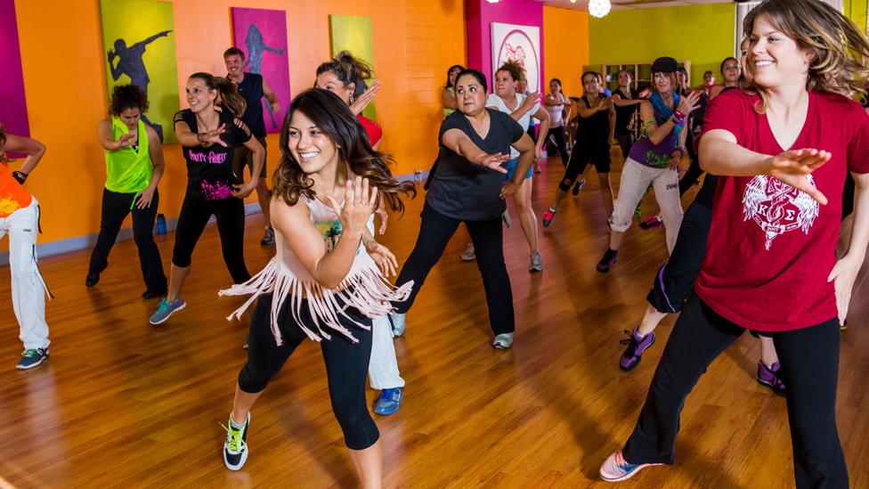 A Zumba class