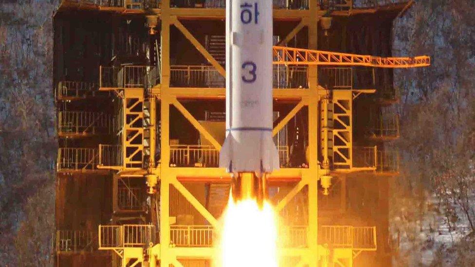 This photo released by North Korea"s state media in December 2012 shows a satellite being launched from Sohae, North Korea