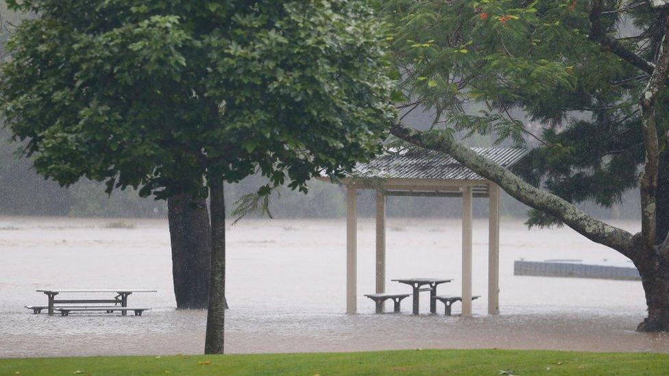 The flooded Tweed River