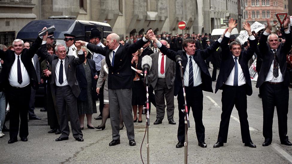 The release of the Birmingham Six, 1991