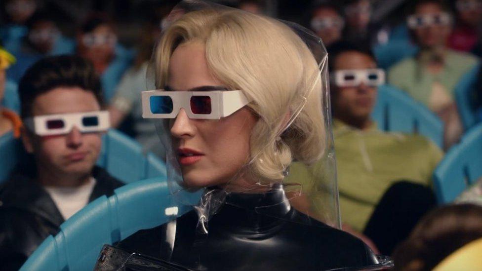 Still image from Katy Perry's Chained to the Rhythm video