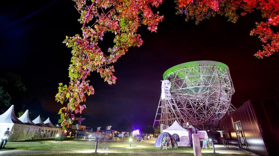 Lovell Telescope lit for Bluedot Festival 2018 (c) Christopher Foster