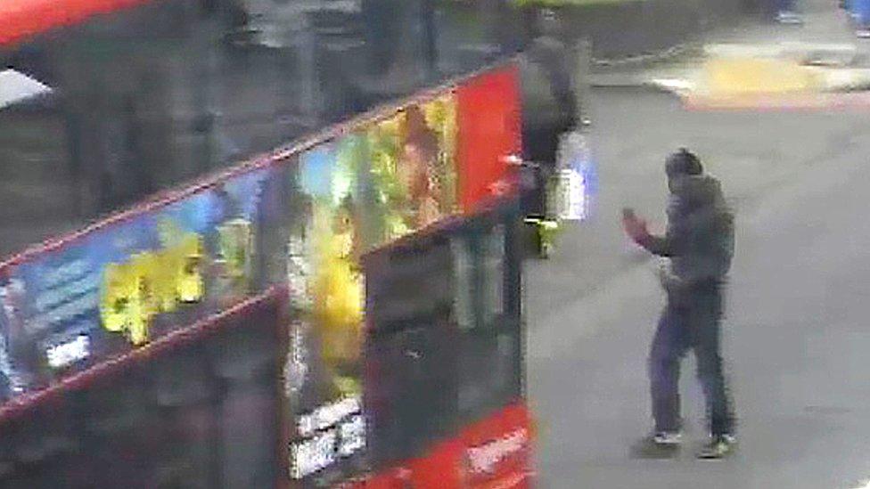 Michael Adebolajo walking to the north footpath of Artillery Place