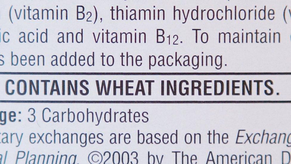 The label on a box of cereal