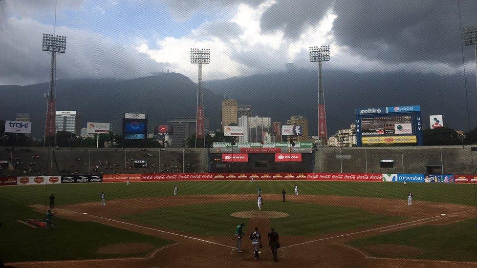 A view of the baseball stadium