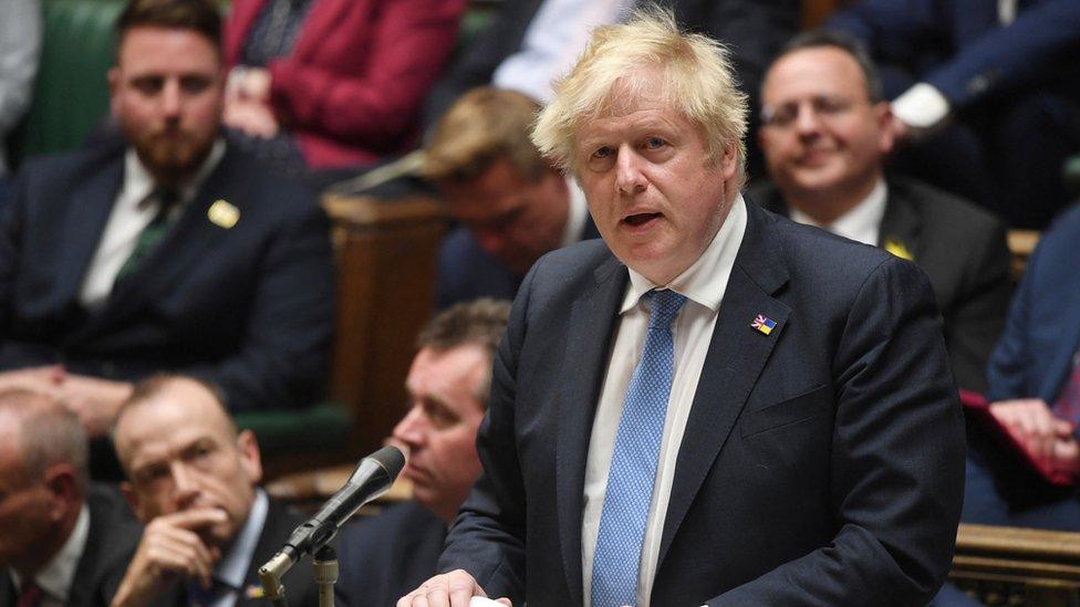 Boris Johnson at the despatch box on the House of Commons