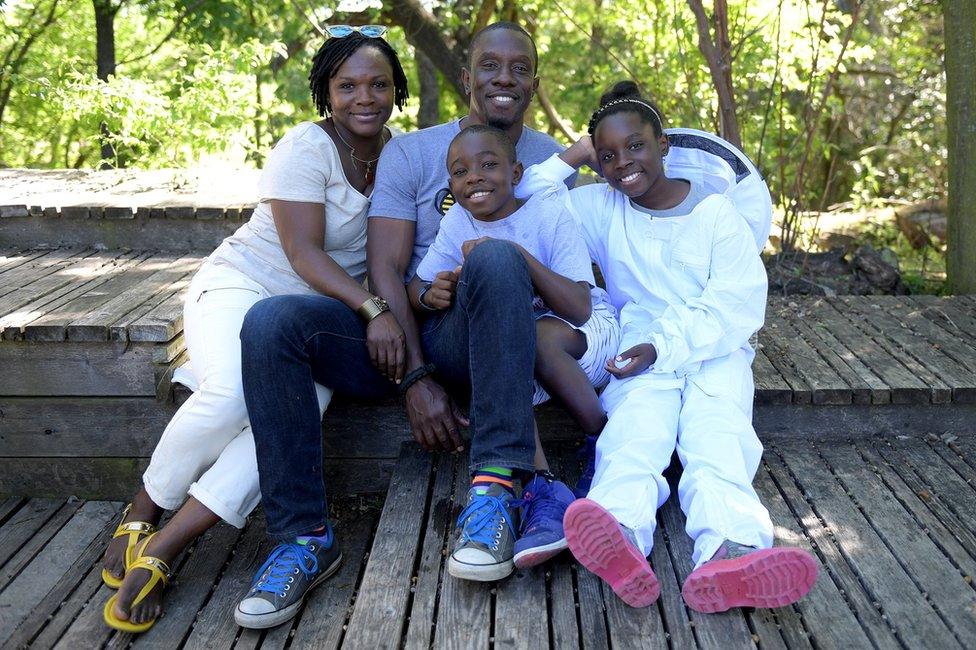 Mikaila with her parents and brother