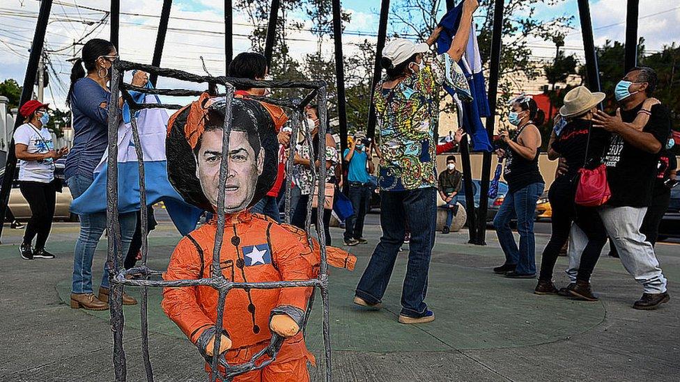 Supporters of the opposition celebrate in Tegucigalpa on 30 March