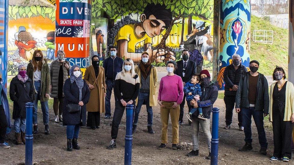 vibrant artwork at Fox Park viaduct in Easton, Bristol