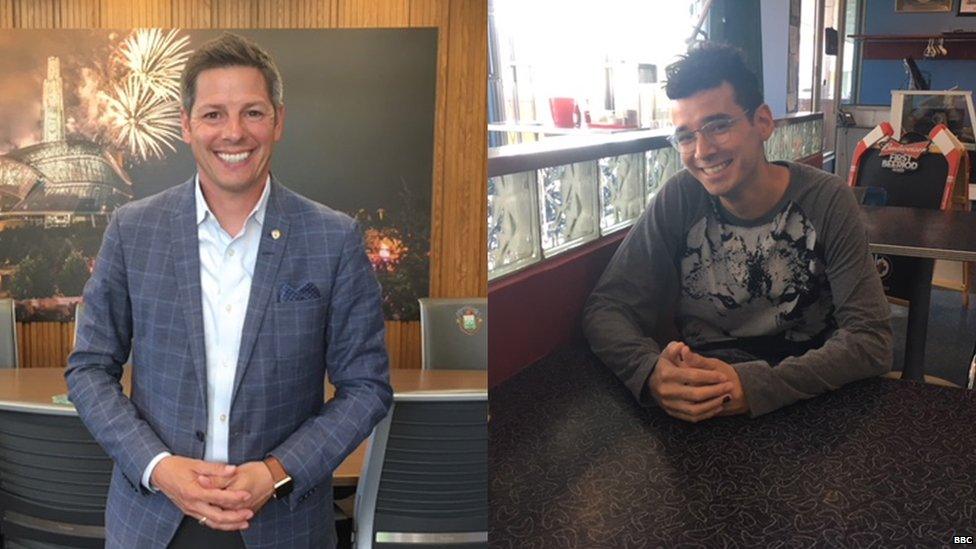 Mayor Brian Bowman (left) has worked on repairing Winnipeg's relations with its indigenous community. Michael Champagne (right) is a community organiser who works with indigenous youth.